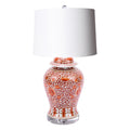 Coral Red Twisted Lotus Jar Lamp - BlueJay Avenue