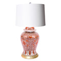 Coral Red Twisted Lotus Jar Lamp - BlueJay Avenue