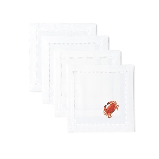 Crab Cocktail Napkin, Set of 4 - BlueJay Avenue