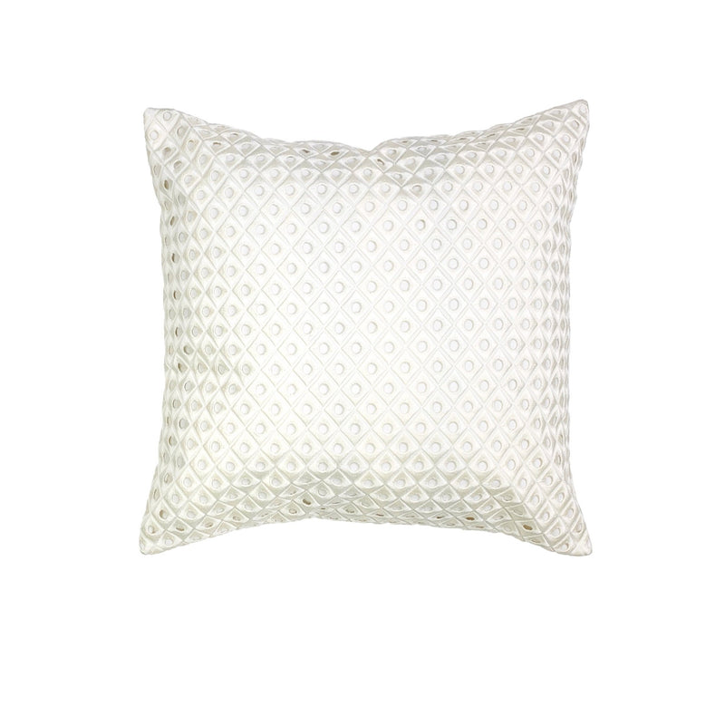 Cutwork Embroidered Pillow with Insert, Ivory, 16" - BlueJay Avenue