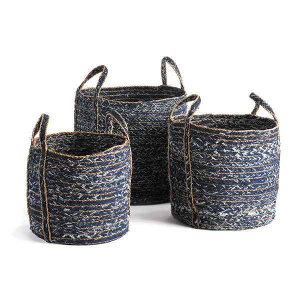 Denim Round Baskets Set of 3 - BlueJay Avenue