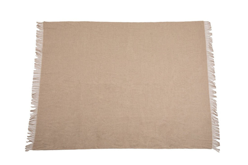 Dina Alpaca And Wool Throw Blanket, Biscuit - BlueJay Avenue