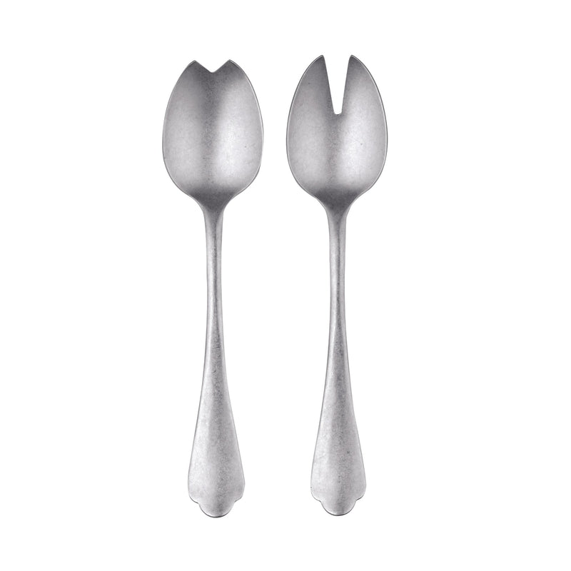 Dolce Vita 2 Pcs Pewter Finish Salad Server, Silver - BlueJay Avenue