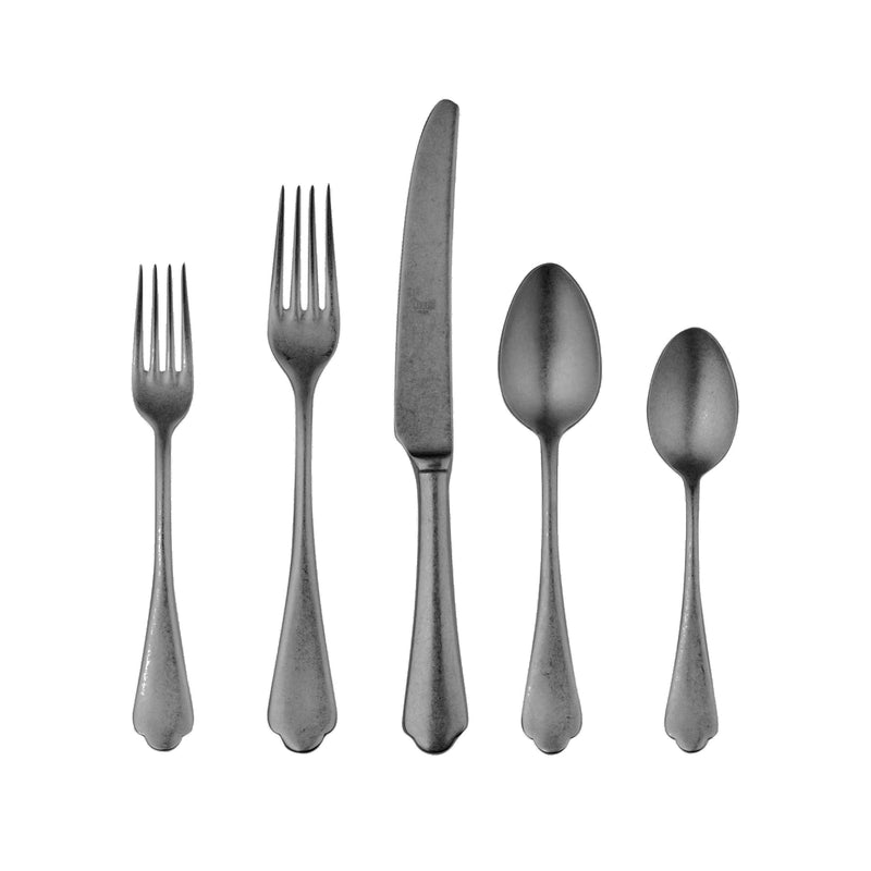 Dolce Vita Flatware Set, Pewter Oro Nero - BlueJay Avenue