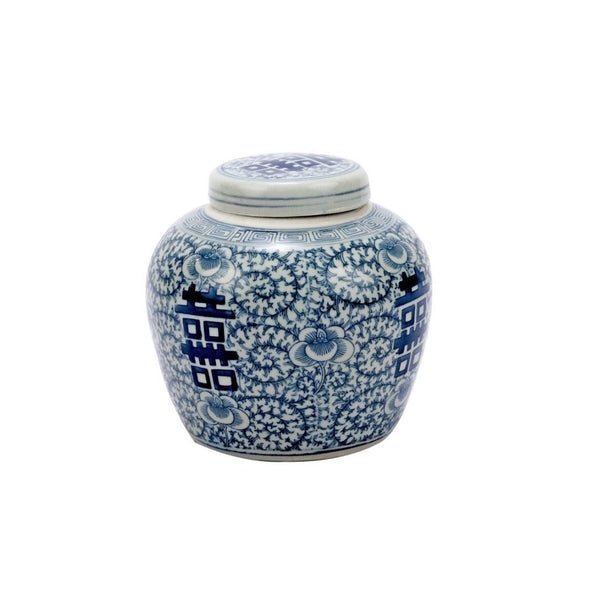 Double Happiness Floral Lidded Jar - BlueJay Avenue