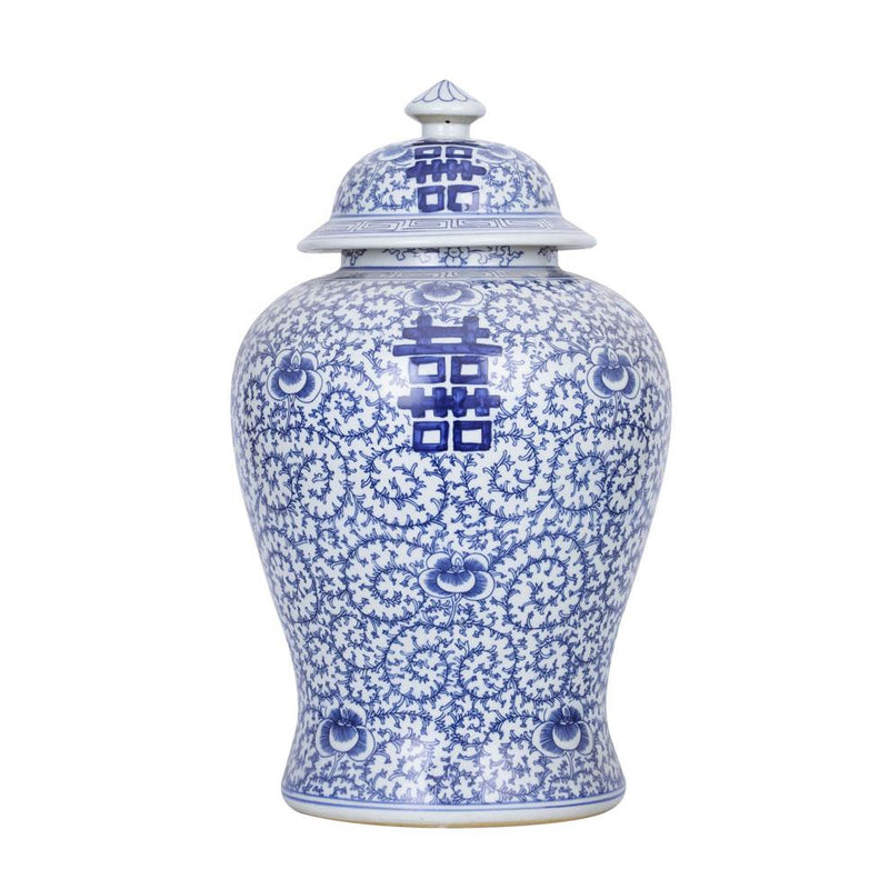 Double Happiness Floral Temple Jar - BlueJay Avenue