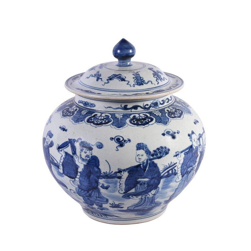 Eight Immortals Motif Jar - BlueJay Avenue