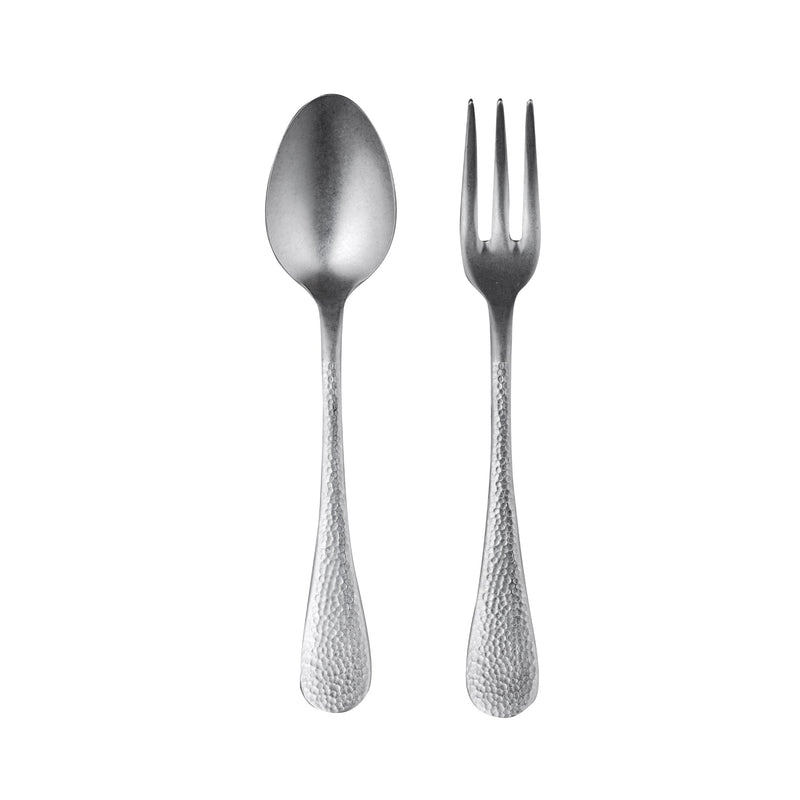 Epoque 2 Pcs Pewter Finish Serving Set, Silver - BlueJay Avenue