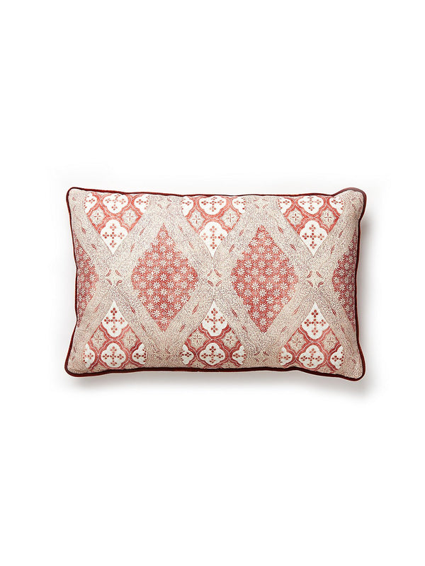 Farrah Print Lumbar Pillow, Coral Space - BlueJay Avenue