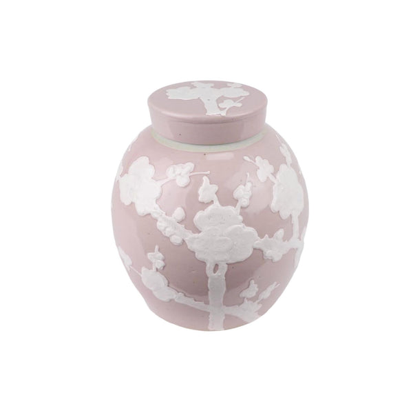 Flat Top Cherry Blossom Jar, Pink - BlueJay Avenue