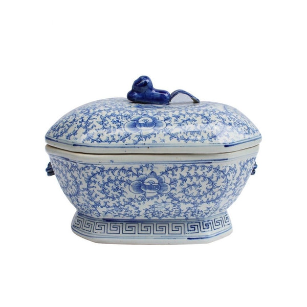 Floral Motif Hex Fruit Porcelain Jar - BlueJay Avenue