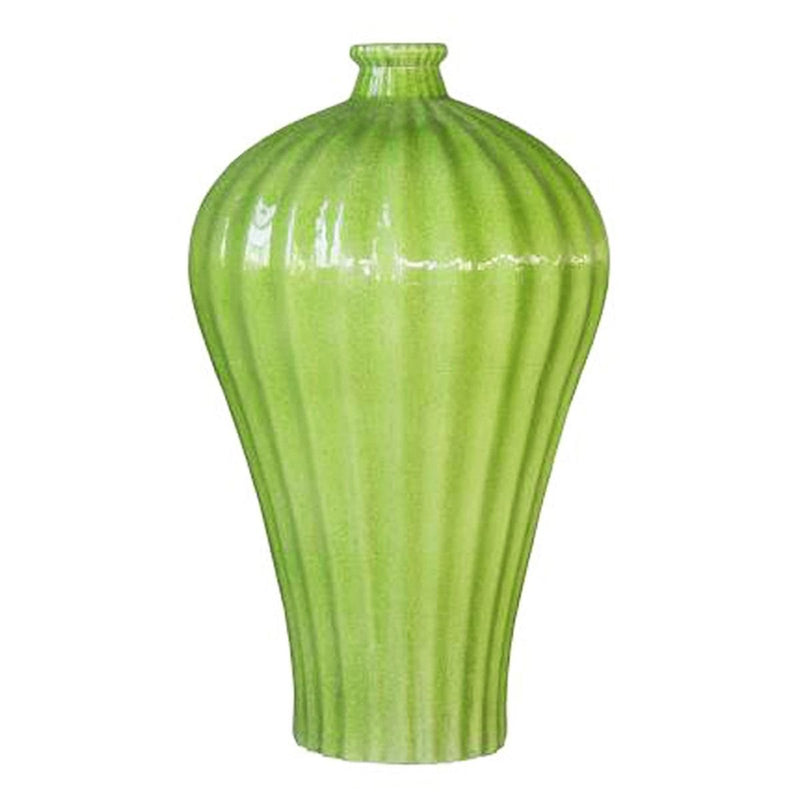 Fluted Plum Vase, Lime Green - BlueJay Avenue