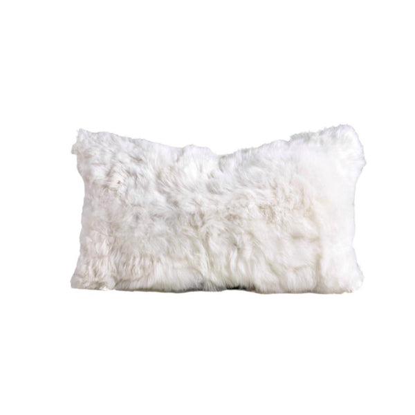 Fur Alpaca Pillow Cover With Alpaca Back, Ivory - BlueJay Avenue