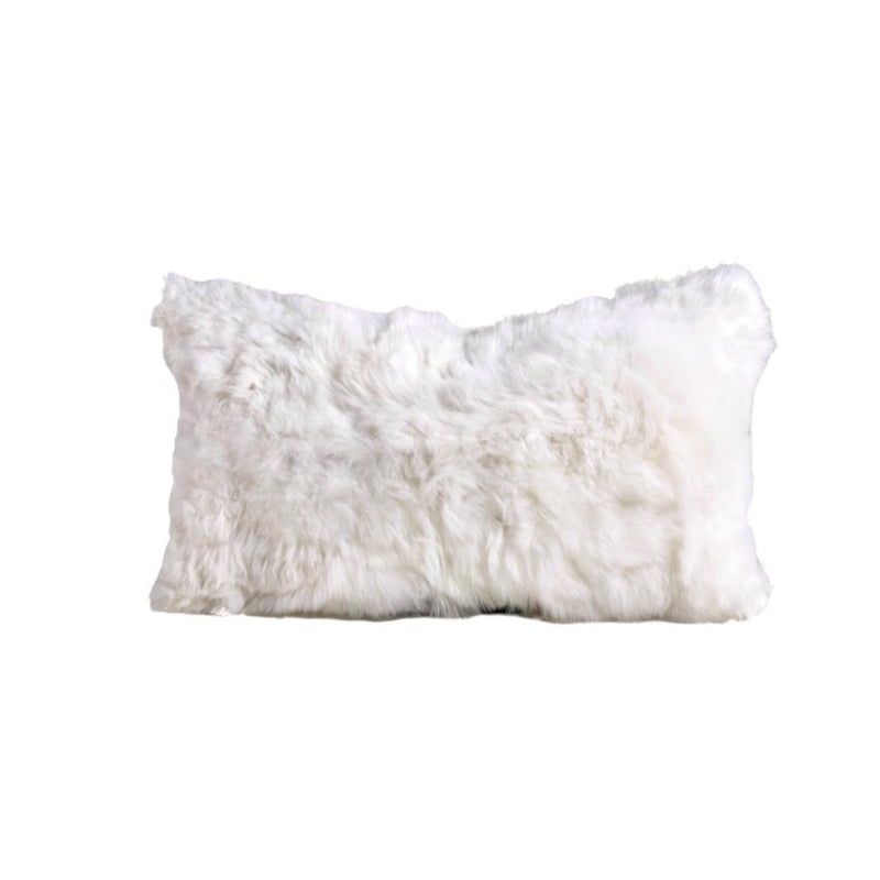 Fur Alpaca Pillow Cover With Alpaca Back, Ivory - BlueJay Avenue