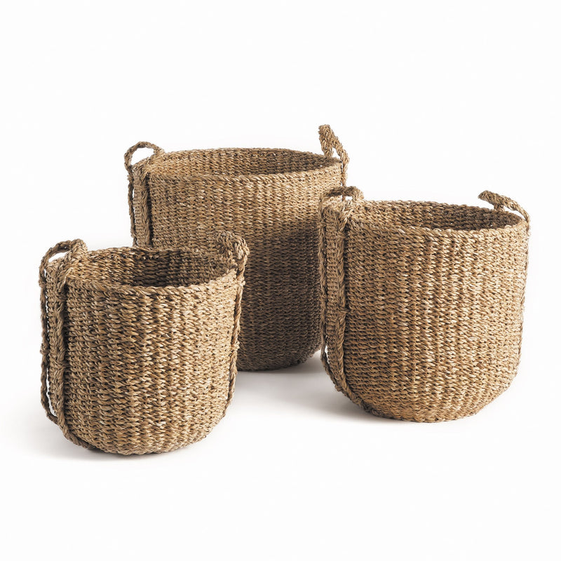 Glover Round Drum Baskets, Set of 3 - BlueJay Avenue