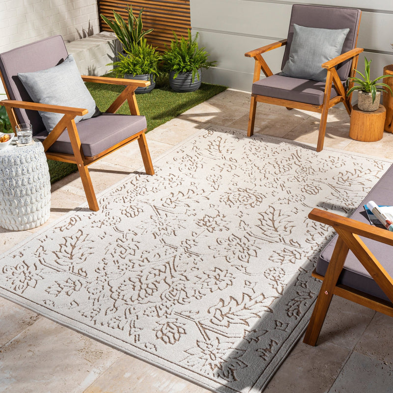 Greenwich Cream Outdoor Patio Rug - BlueJay Avenue