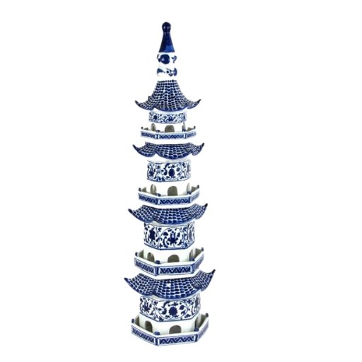 Hand Painted Porcelain Pagoda - BlueJay Avenue