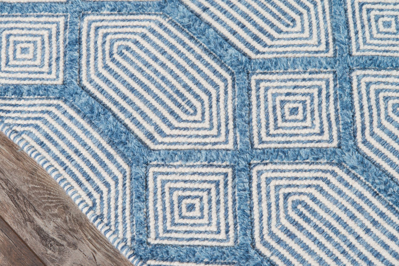 Hand Woven Wool Area Rug, Blue - BlueJay Avenue