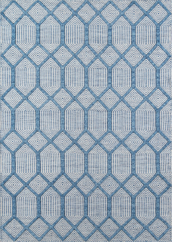 Hand Woven Wool Area Rug, Blue - BlueJay Avenue