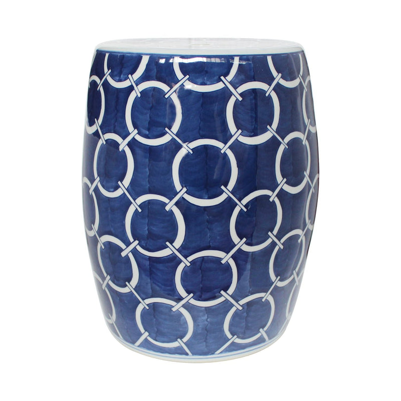 Indigo Blue Circle Accent Stool - BlueJay Avenue