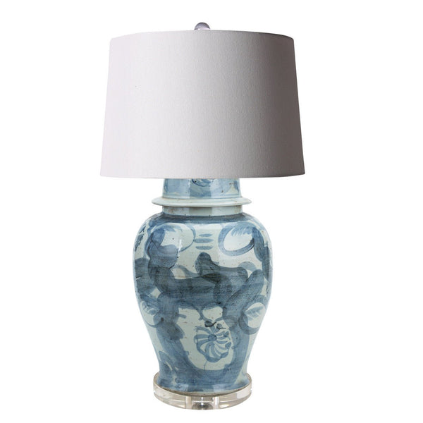 Indigo Sea Flower Jar Table Lamp - BlueJay Avenue