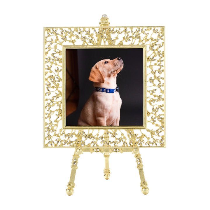 Isadora Gold Photo Frame on Easel - BlueJay Avenue