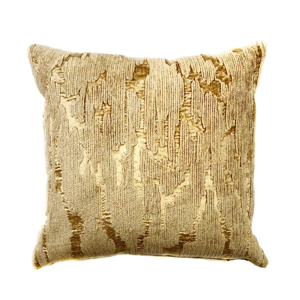 Izara Cord Embroidered Viscose Velvet Pillow Cover with Insert, Gold - BlueJay Avenue