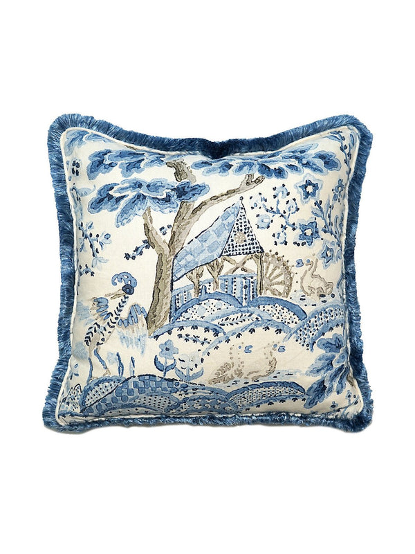 Kelmescott Hand Block Pillow, Porcelain - BlueJay Avenue