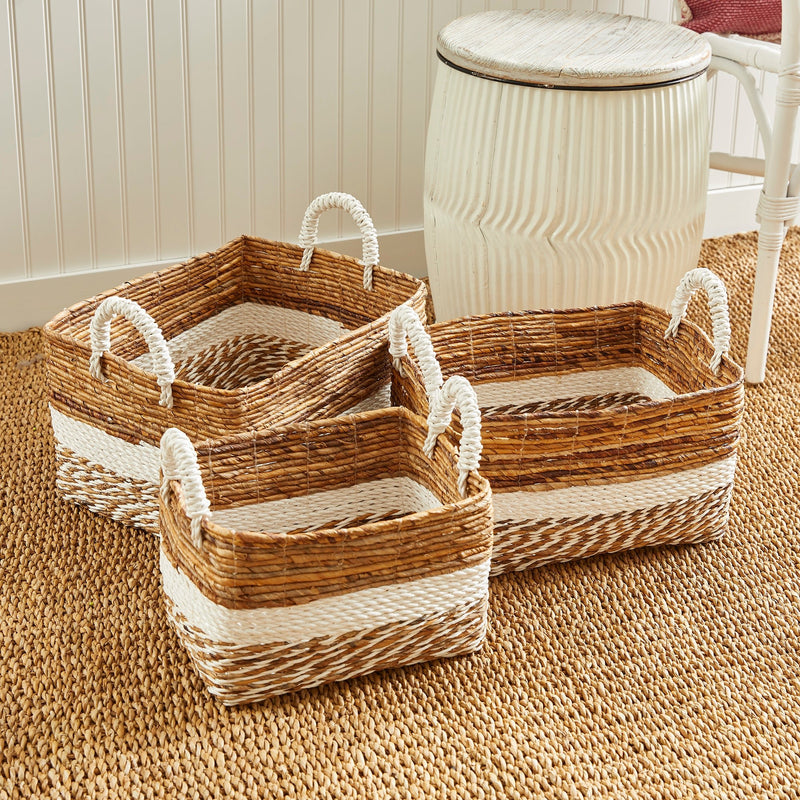 Key Largo Rectangular Baskets, Set of 3 - BlueJay Avenue
