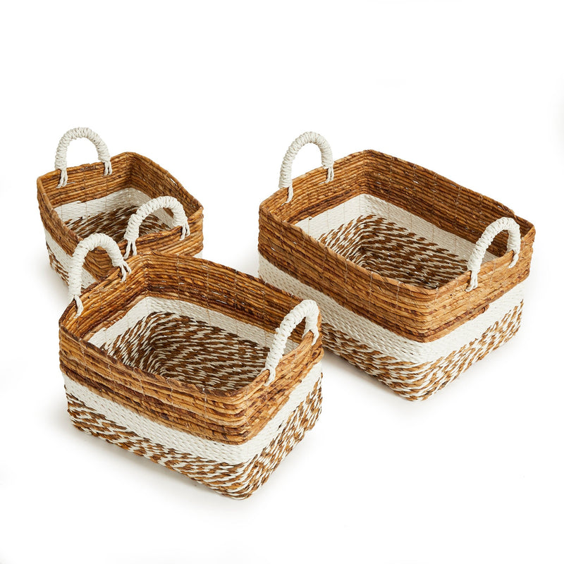 Key Largo Rectangular Baskets, Set of 3 - BlueJay Avenue