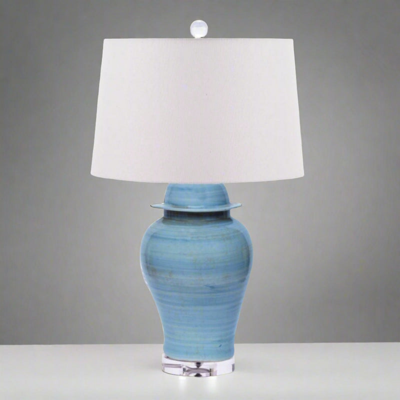 Lake Blue Temple Jar Table Lamp - BlueJay Avenue