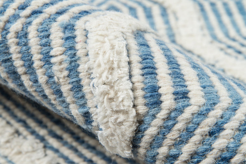 Langdon Hand Woven Wool Area Rug, Blue - BlueJay Avenue
