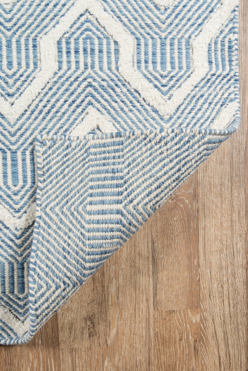 Langdon Hand Woven Wool Area Rug, Blue - BlueJay Avenue