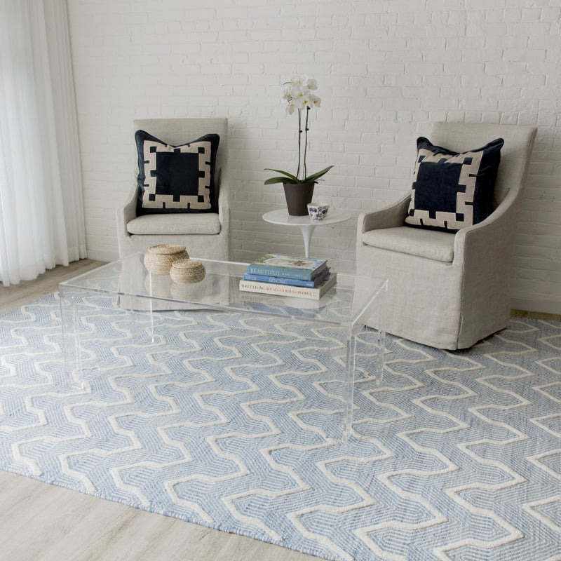 Langdon Hand Woven Wool Area Rug, Blue - BlueJay Avenue