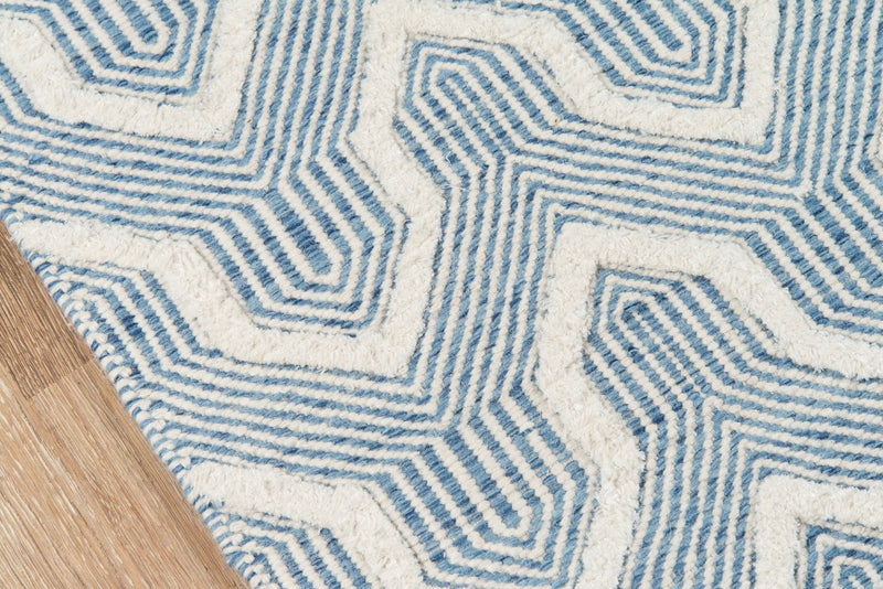 Langdon Hand Woven Wool Area Rug, Blue - BlueJay Avenue