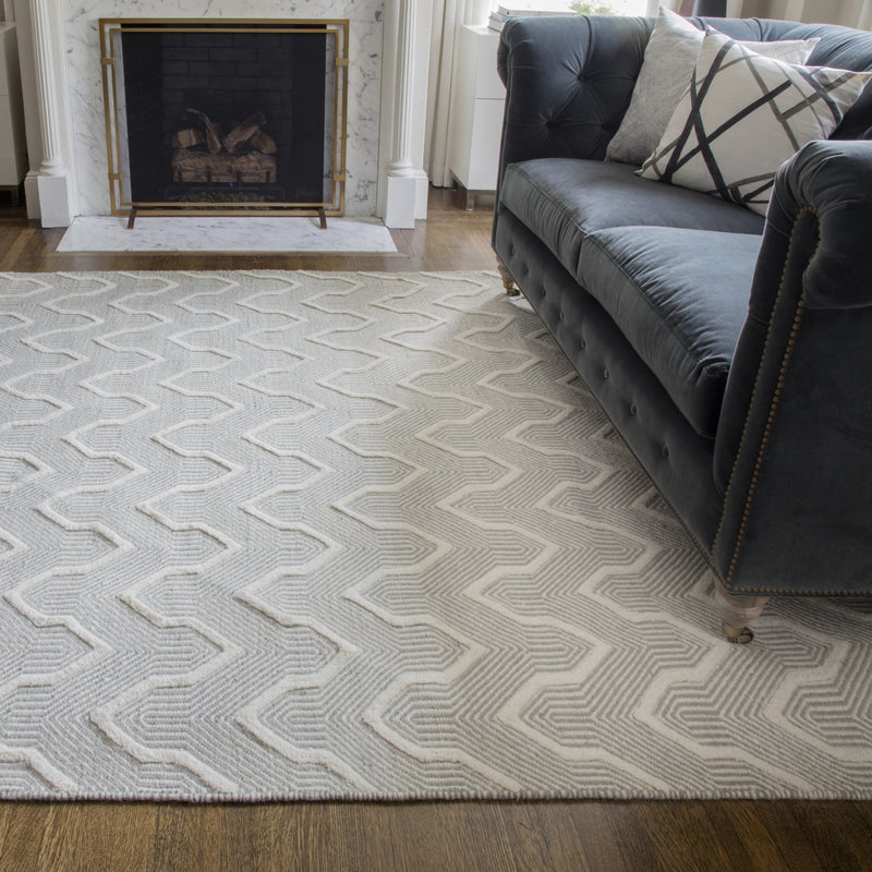 Langdon Hand Woven Wool Area Rug, Gray - BlueJay Avenue