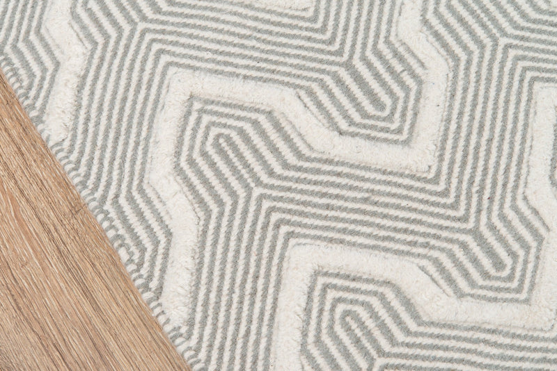 Langdon Hand Woven Wool Area Rug, Gray - BlueJay Avenue