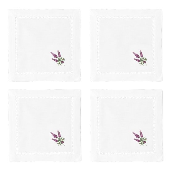 Lavender Botanical Cocktail Napkins, Set of 4 - BlueJay Avenue