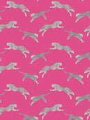 Leaping Cheetah Wallpaper, Bubblegum - BlueJay Avenue