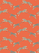 Leaping Cheetah Wallpaper, Clementine - BlueJay Avenue