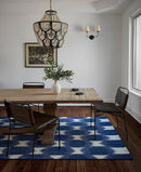 Leiden Blue Wool Area Rug - BlueJay Avenue