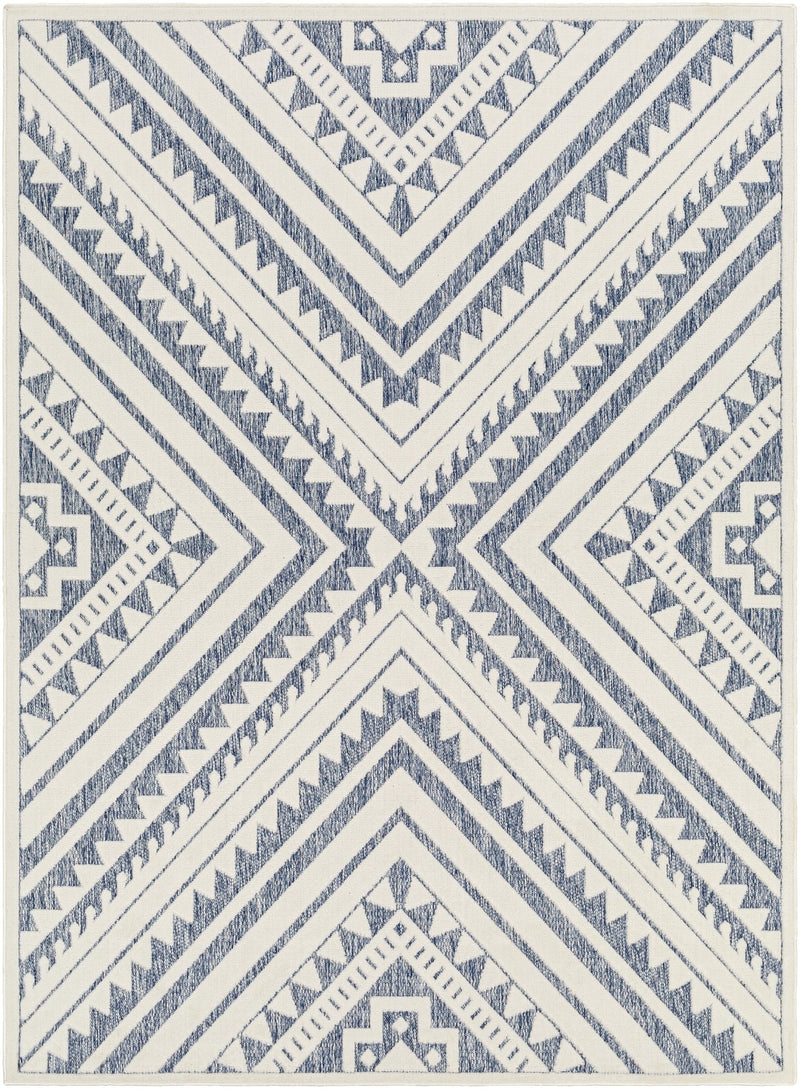 Lenore Outdoor Blue Area Rug - BlueJay Avenue