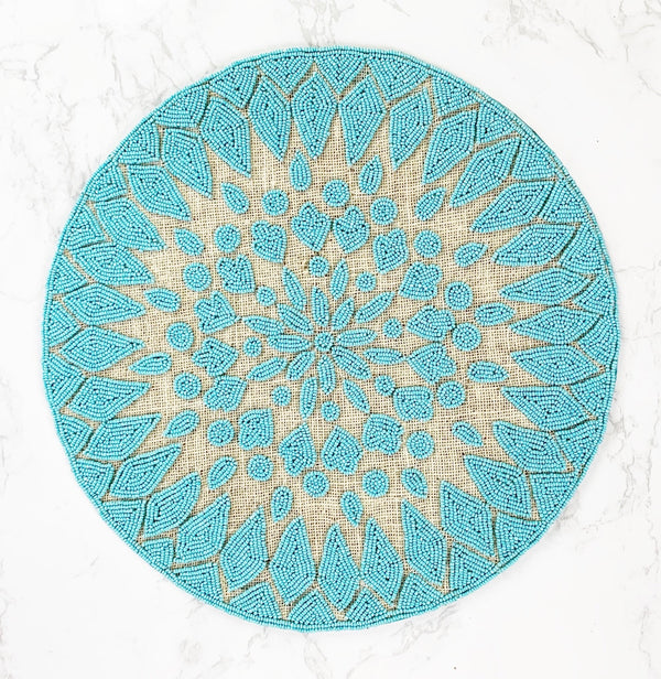 Light Blue Beaded Placemat - BlueJay Avenue