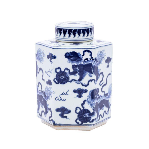 Lion Hexagonal Tea Jar - BlueJay Avenue