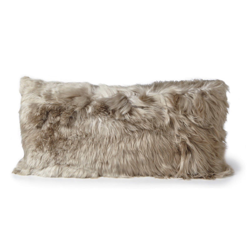 Luxurious Fur Alpaca Pillow with Insert, Vole, 11"X22" - BlueJay Avenue
