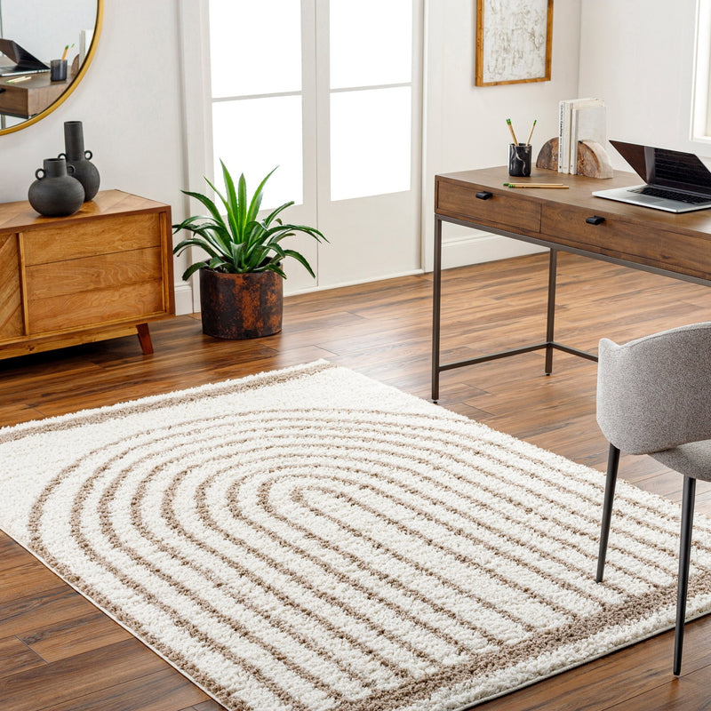 Malene Plush Pile Ivory And Beige Rug - BlueJay Avenue