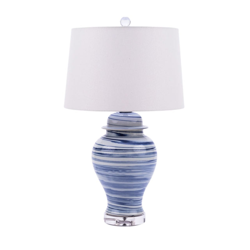 Marbleized Porcelain Jar Table Lamp - BlueJay Avenue