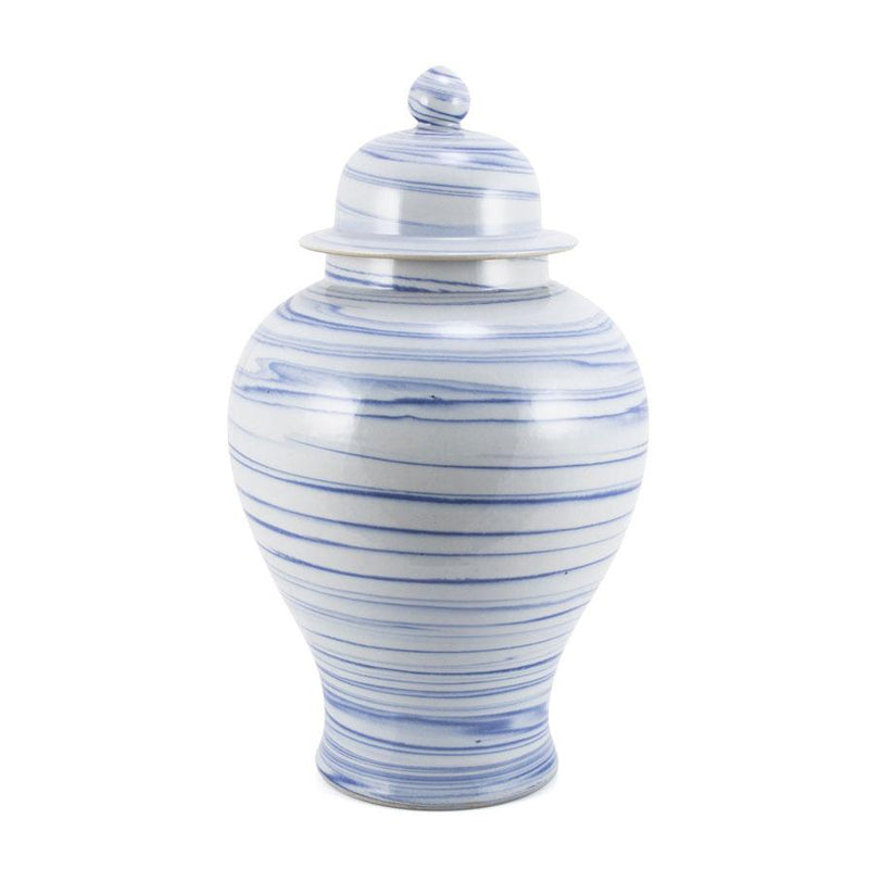 Marbleized Porcelain Temple Jar - BlueJay Avenue