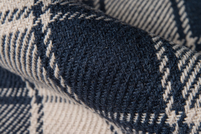 Marlborough Hand Woven Wool Area Rug, Navy - BlueJay Avenue