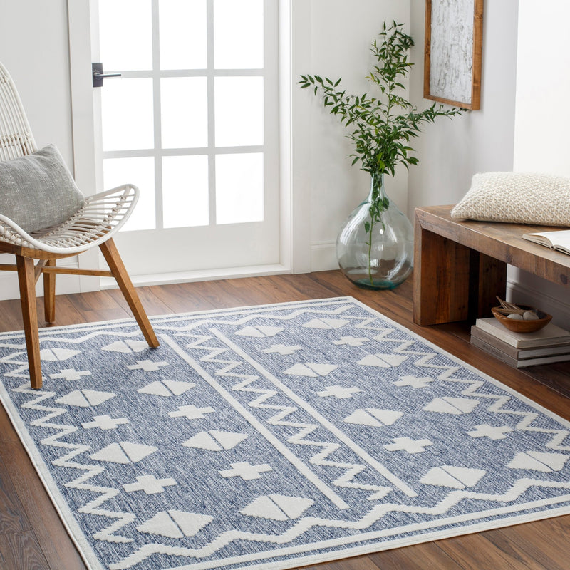 Maud Outdoor Blue Area Rug - BlueJay Avenue